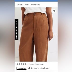 Madewell Harlow wide-leg pant acorn size 8